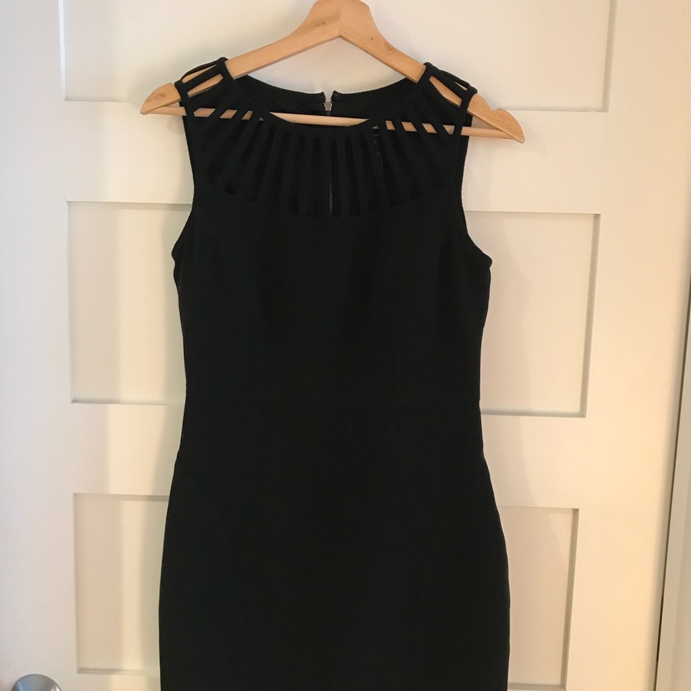 Black Halter Sheath Midi Dress for Cocktail